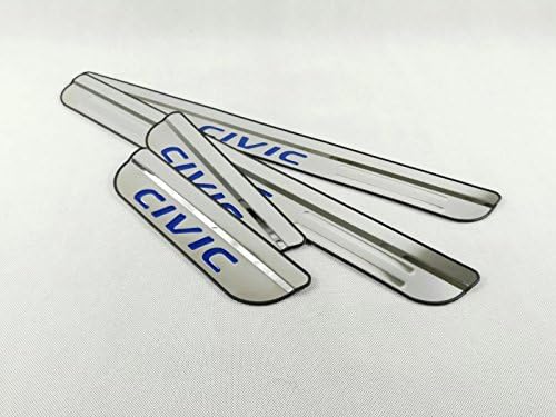 Carboson for Honda Civic Sedan Accessories Door Sill Trim Scuff Plates Entry Guard 2016 2017 4-pc Set