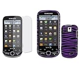iNcido Brand Samsung Intercept Moment 2 M910 Combo Purple/Black Zebra Prote ....