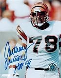 Anthony Munoz Autographed/Hand Signed Bengals Action 8x10 Photo w/HOF 98