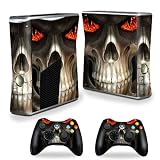 Protective Vinyl Skin Decal Cover for Microsoft Xbox 360 S Slim + 2 Controller Skins Skins Evil Reaper