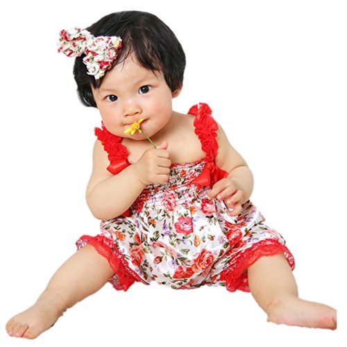 ANDI ROSE Baby Toddlers Floral Printed Ruffle Romper Baby Girl Infant Size M