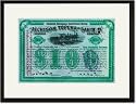 Black Framed/Matted Print 17x23, Atchison, Topeka and Santa Fe Stock Certificate