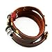 Multilayer Lotus Flower Amulet Leather Wrap Bracelet