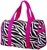 Canvas Pink Zebra Gym Duffle Carrying Bag 19