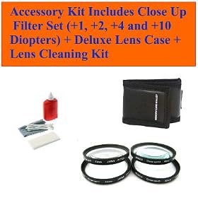 Canon, Nikon, Olympus, Pentax & Sony Lenses with 52mm Filter Size Accessory Kit Includes Close up Filter Set (+1, +2, +4 and +10 Diopters) + Deluxe Lens Case + Lens Cleaning Kit