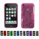 Apple iPhone 3G 3Gs 8GB 16GB 32GB FLORAL Transparent Jelly Silicone Skin Case Cover + Free Screen Protector (Many Colors Available)