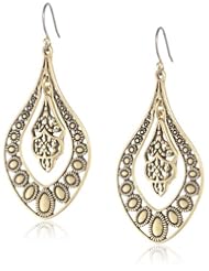 Lucky Brand Gold Filigree Oblong Earrings