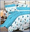 King Size Blue 100% Cotton 200 Thread Count Duvet Covers Set with Pillow Case