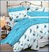 Queen Size Blue 100% Cotton 200 Thread Count Duvet Covers Set with Pillow Case