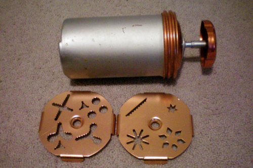 VINTAGE Mirro Dial-a-Cookie Cooky Kit Cookie Press -- 8 Fancy Cookie Selections -- Reprint of Recipes and Directions Included