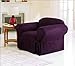 Green Living Group Chezmoi Collection Soft Micro Suede Solid Armchair/Arm-Chair Cover Slipcover with Elastic Band Under Seat Cushion, Purple