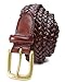 796-OXB - Toneka Men’s Woven Oxblood/Cordovan Full grain Braided Leather Dress Belt