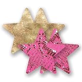 Nippies Snake Charms Pink Gold Cross Nipple Cover Pasties
