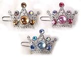 Blue Swarovski Crown Hair Clip