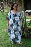 Round Neck Long Dress - Hawaiian Heritage V Caftan Kaftan Style Hawaiian Aloha Evening Pullover Dress - Plus Size