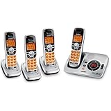 Uniden DECT 6.0 Silver Cordless Digital Answering System with Caller ID and Four Handsets (DECT1580-4)