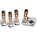 Uniden DECT 6.0 Silver Cordless Digital Answering System with Caller ID and Four Handsets (DECT1580-4)