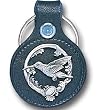 Small Leather & Pewter Key Ring - Hummingbird - Small Leather & Pewter Key Ring
