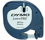 DYMO - Plastic tape - black on white - Roll (1.2 cm x 4 m) - 1 roll(s)