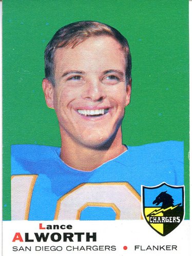 Lance Alworth Unsigned 1969 Topps Card