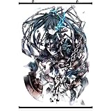 Home Decor Japanese Anime Wall Scroll Poster Black Rock Shooter, Fiber Fabric Anime Wall Scroll (DIY Supported)