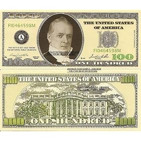 Novelty Dollar Casino Party Poker Night Money 100 Dollar Bills X 25