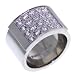 SAVE 70% Stainless Steel Ring with Pave Set Diamond Cut Signity® Stone Cubic Zirconia - OVERSTOCK Clearance Sale!
