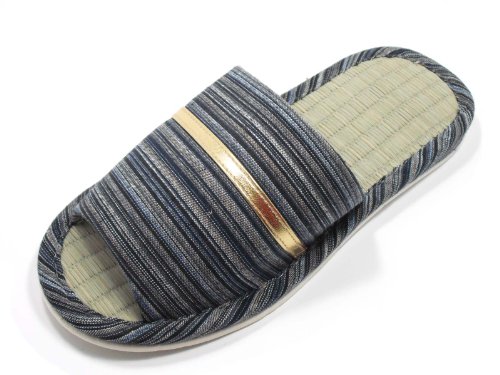 KNP21301T-Mens Strip Indoor Tatami Bamboo Slippers Available three colors and four sizes