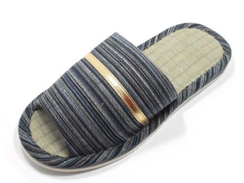 KNP21301T-Mens Strip Indoor Tatami Bamboo SlippersB0051MKXMC : image