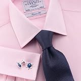 Charles Tyrwhitt Pink Poplin Tailored Fit Dress Shirt (Double Cuff)