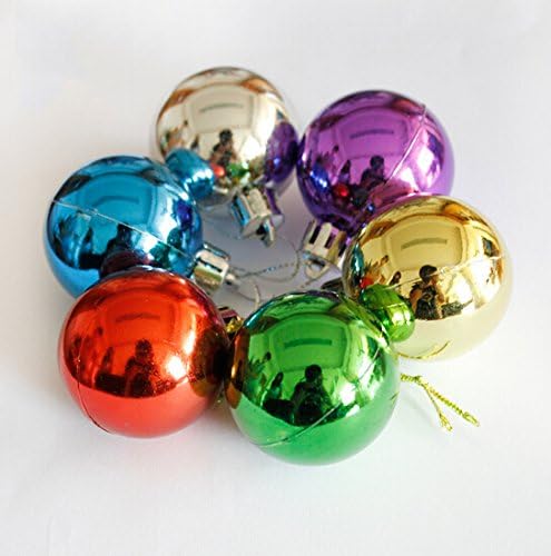 Colorful Party Christmas Ball Ornaments, 6 Pack (1.5 inches)