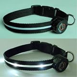 Dog Collar with White LED Lights, Multi-Function, Large