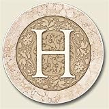 AutoCoaster ~ Monogram initial H ~ Tile Drink Coaster for car cupholder - code 575