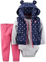 Carters Baby Girls' Dot 3-Piece Vest Set
