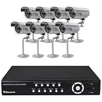 CLOVER CLO0888 8 Channel H.264 DVR with 8 Weather Resistant Night Vision Cameras