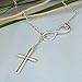 1Pc Silver Women Retro Wedding Jewelry Alloy Crucifix Pendant Chain Necklace