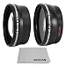 Essential Kit for CANON Rebel (T3i T3 T2 T2i T1i XT XTi XSi XS), CANON EOS (1100D 600D 550D 500D 450D 400D 350D 300D 60D 7D) - Includes: 2.0X Telephoto and 0.45X Super Wide Angle (with Macro) High Definition Lenses + Premium Goja MagicFiber Microfiber Cleaning Cloth