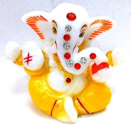 Celebration Hindu God Ganesh Statue for Car Dash Board Home Decor Gift Item. Ganesh Idols Size 1.8 Inch (Color Assorted , Code 97) BY PIHUZSTORE