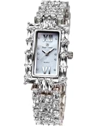 Gemorie Women Fashion Rectangular Watch with Jewelry Band in Rhodium Plating (128968)