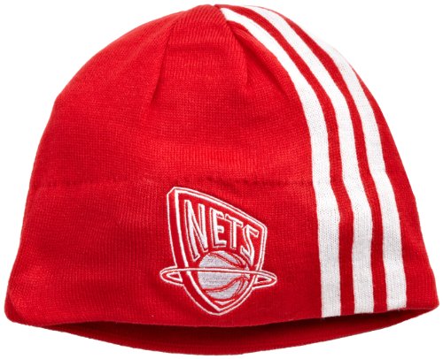NBA Men's Authentic Team Knit Hat - Kf10Z, New Jersey Nets, One Size, Red/white