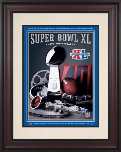 Framed 10.5 x 14 Super Bowl XL Program Print | Details: 2006, Steelers vs Seahawks