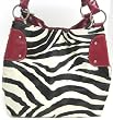 Black / White Zebra Print Shoulder Bag Purse Red Trim Black / White Zebra Print Shoulder Bag Purse Red Trim