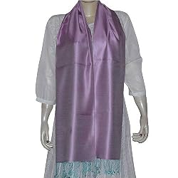 Indian Scarves Pure Silk Womens Accessory 19 x 74 inches (psrf154)