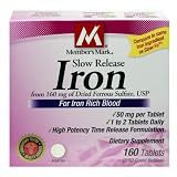 Member's Mark - Iron 50 mg, Slow Release, 160 Tablets (2 bottles of 80)