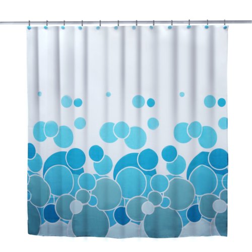 Elegant Home Fashions Shower Curtain, Circle Design, Blue Elegant Home Fashions Shower Curtain, Circle Design, Blue