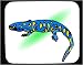 Decorated Mouse Pad with blue, reptile, yellow, gecko, lizard