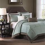 Madison Park Cascade 7 Piece Comforter Set - Blue - King