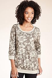 Pure Cotton Contrast Floral Print T Shirt