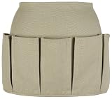 Angelas Garden 7407-100 Womens Hemp/Organic Cotton  Garden Work Apron with 5 pockets, Sage Green