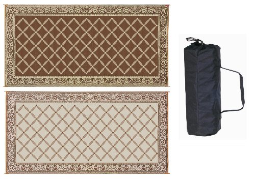 Reversible Mat 119187 Brown & Beige Garden Mat 9' X 18'
